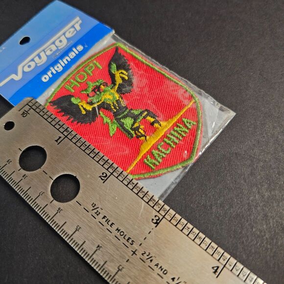 New 1970s Hopi Kachina Patch Embroidered Souvenir Native American Voyager Patch - Picture 3 of 3